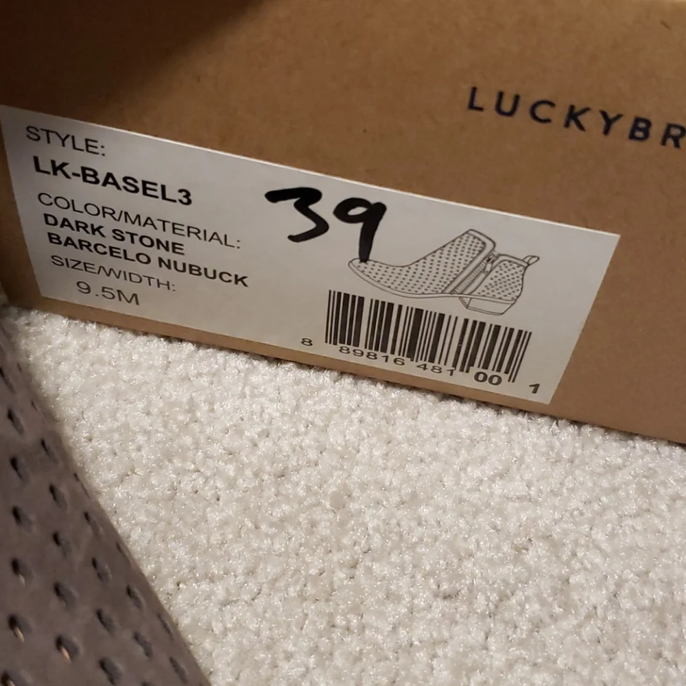 Lucky brand 9.5 perforated taupe booties Barcelona